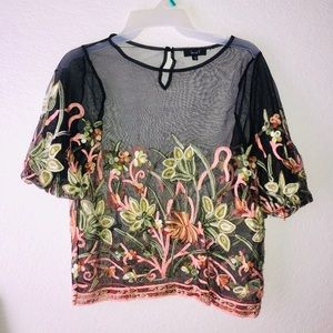 Mesh floral top